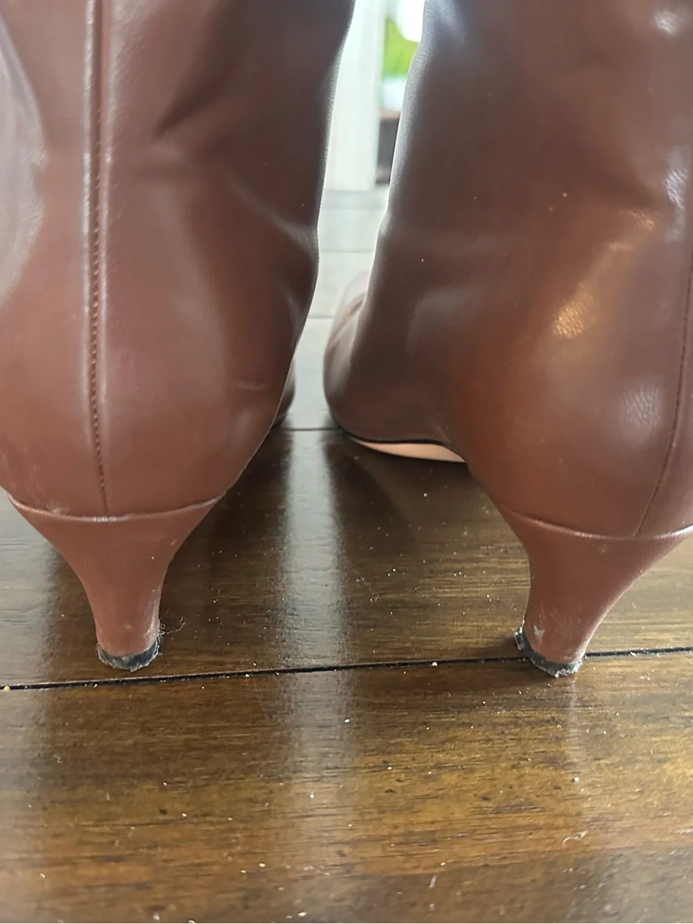 🍁Women's Tall Brown Faux Leather Boots